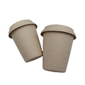 Eco-friendly biodegradable cups sugarcane bagasse coffee cup with lid 8oz 12oz 16oz